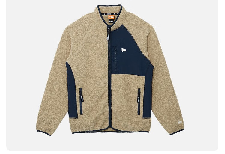 newera纽亦华2021秋新款抓绒外套户外多口袋撞色摇粒绒夹克情侣