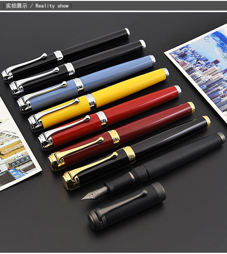 顺丰意大利aurora奥罗拉talentum泰坦钢笔14k墨水笔书法尖浅蓝杆银夹d