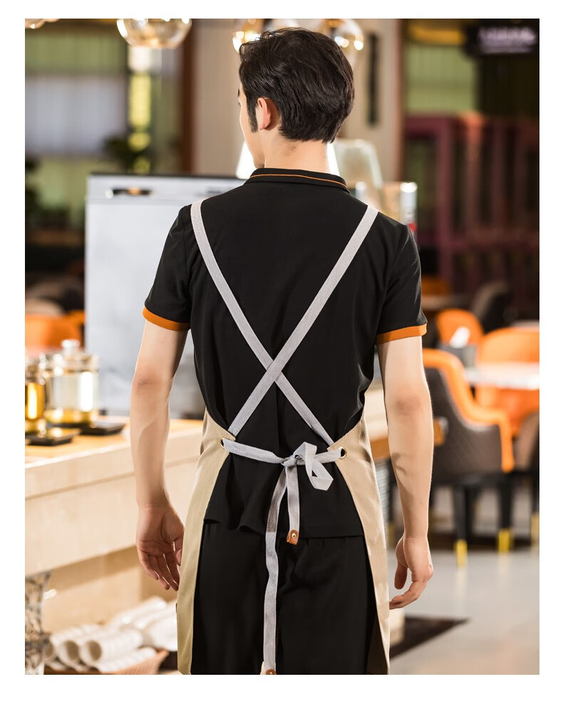 佳禾璐 火锅奶茶店防水围裙定制logo印字餐饮专用瑞幸咖啡店茶百道工