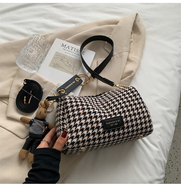 modo抹茶奶霜时尚格子包包女2021新款潮大容量单肩包秋冬高级质感斜