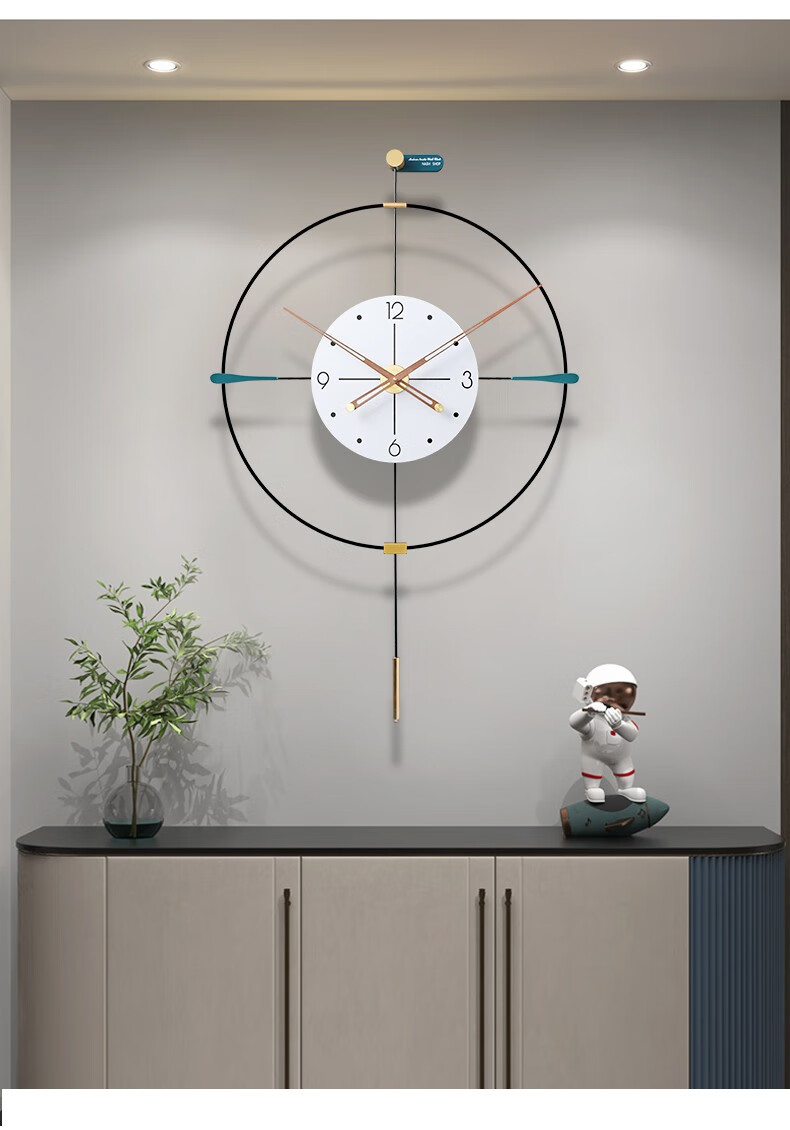 宝洛雷希现代简约挂钟客厅西班牙装饰钟表家用沙发背景墙时尚挂墙表