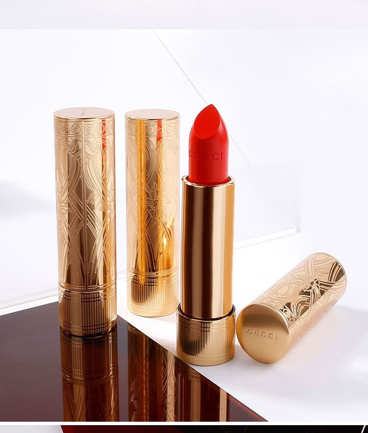 古驰gucci金管口红小碎花滋润哑光唇膏35g生日礼物纪念日圣诞节礼物金