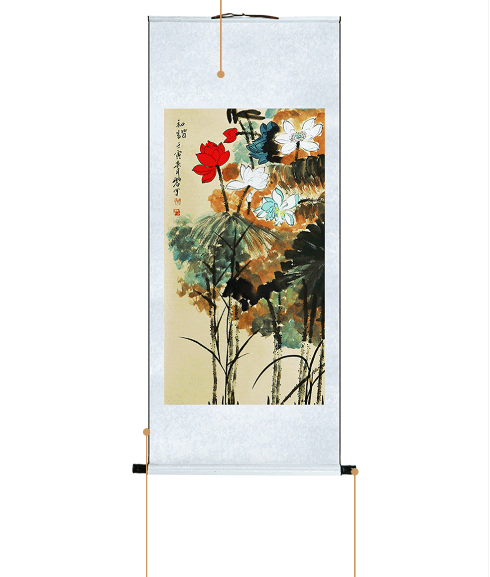 湖石《和谐》写意花鸟画竖幅四平尺 卷轴画 装饰挂画【图片 价格 品牌