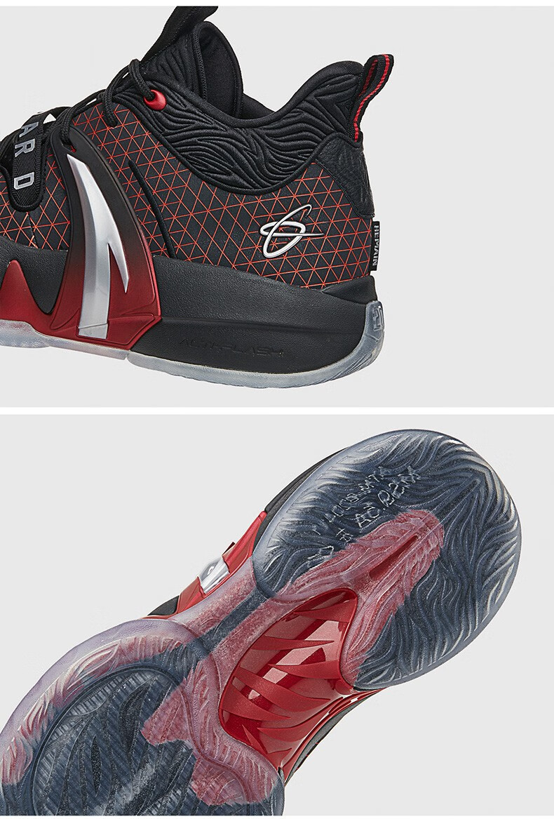 海沃德2代安踏篮球鞋男夏季新款中帮实战球鞋运动鞋子1黑体育红银色39