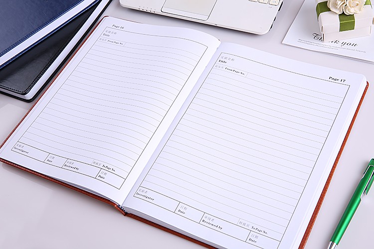 本a4加厚化学报告本大学生用科研究生定制印logo笔记本子黑色内页方格