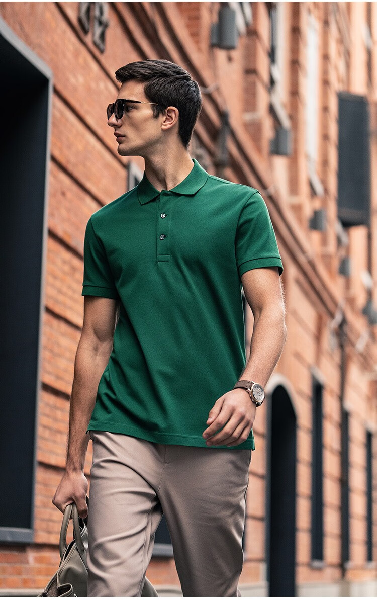 Mr.Bu T-Shirt Spring And Summer Short-Sleeve Polo Shirt, Solid Color Men's Clothing, Middle-Aged Casual Undershirt, Deep Royal Blue, L/175 11