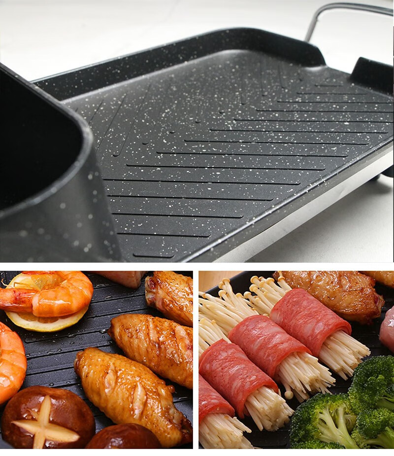 肉盘电烤盘铁板烧盘电烤炉家用烧烤锅爱士顿 特大号电烤炉【图片 价格