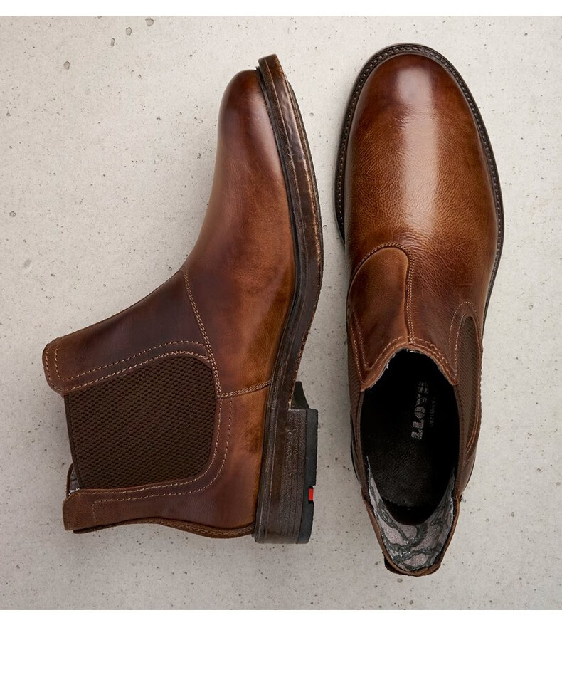 lloyd利来男鞋 进口德国手工擦色复古时尚舒适商务休闲切尔西靴21560