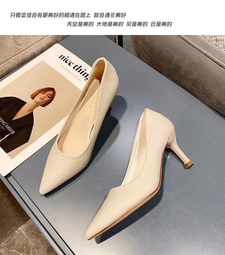 两双299阿尔皮纳袋鼠高跟鞋女鞋夏季新品经典黑色简约韩版尖头时尚细