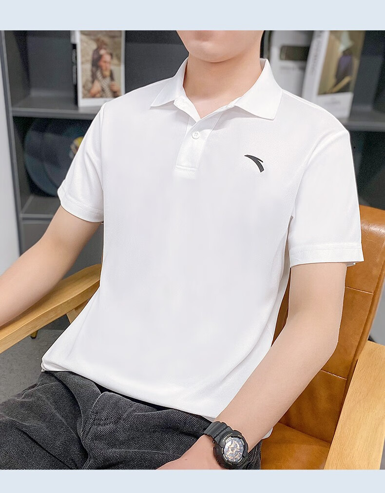 安踏翻领polo衫男短袖2022新款男士透气速干夏季t恤男大码宽松耐磨