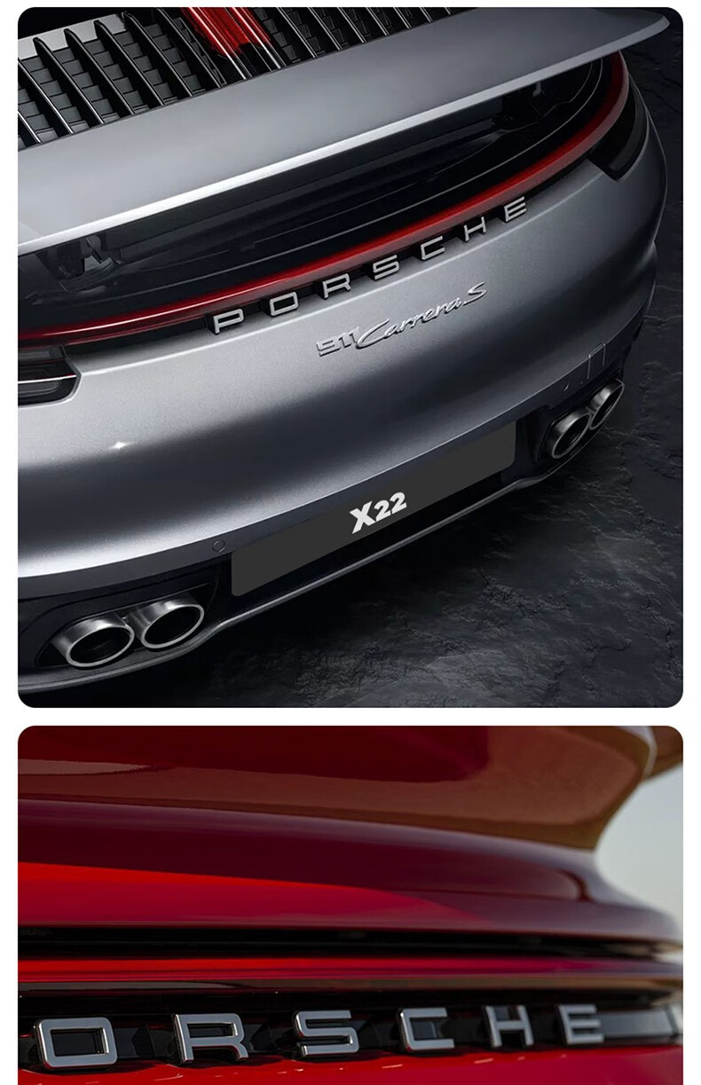 大瓦国适用保时捷新款911车尾标carrera4sturbo992涂漆哑黑色英文字母