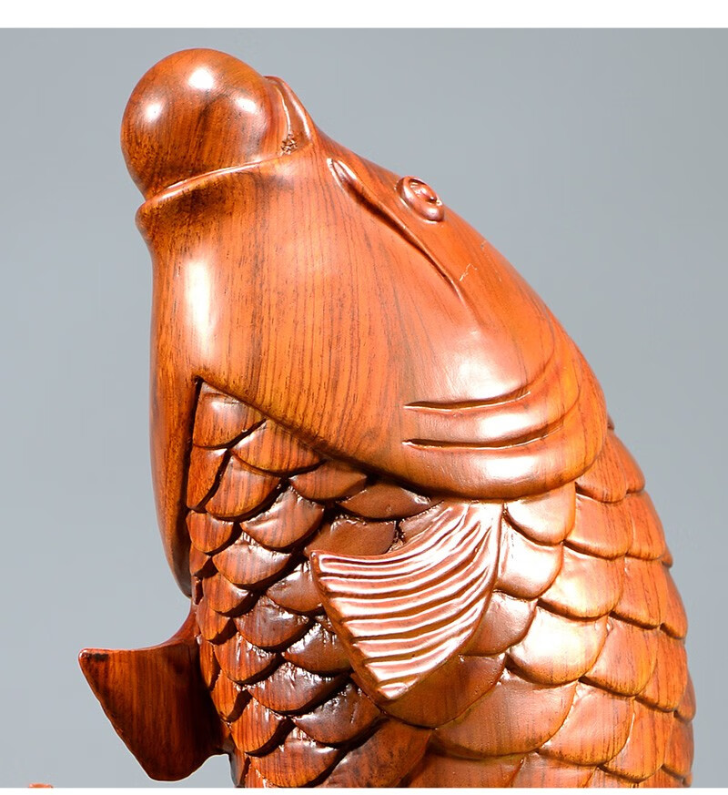弘才花梨木雕鱼摆件实木质雕刻富贵有余锦鲤乔迁开业商务礼品家居客厅