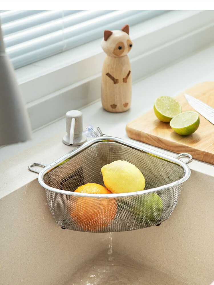 半房倒剩菜神器不锈钢沥水篮厨房剩饭过滤水槽洗碗池滤水篮沥水架小号