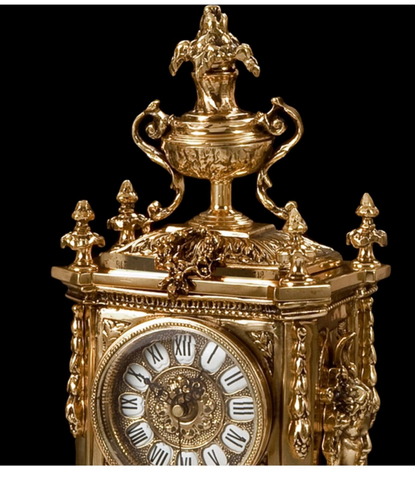 欧洲进口全铜轻奢座钟欧式复古古董家饰品凡尔赛台钟卧室桌面时钟创意