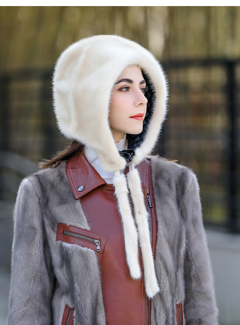 幕加格貂帽女冬季2021新款水貂毛整貂护耳保暖包头帽时尚洋气皮草帽子