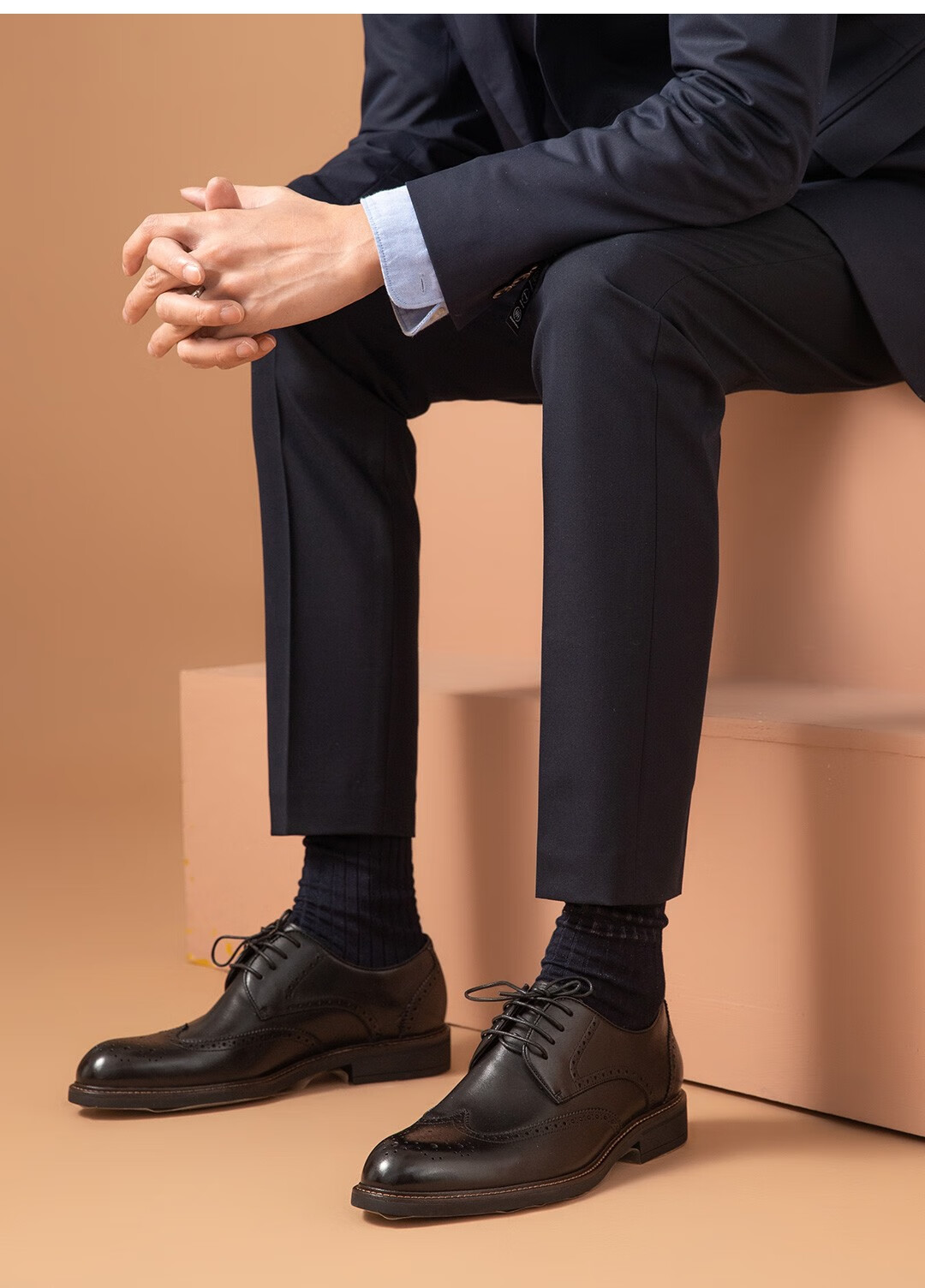 男真皮乐福鞋一脚蹬西装英伦风结婚皮鞋男士休闲皮鞋51049经典黑41