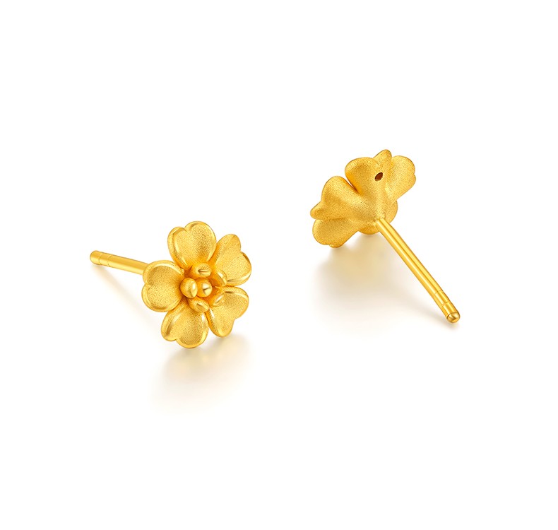 tsl谢瑞麟向阳花系列黄金耳钉足金花型耳环女款送礼ys74213g计价类工