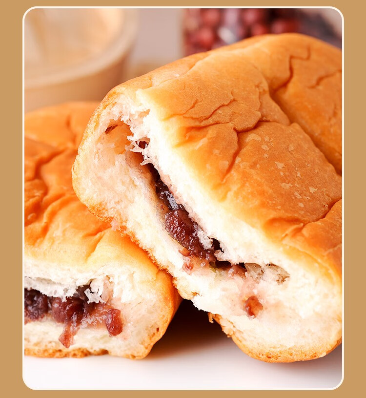 桃李红豆面包爱豆的面包豆沙包儿童营养早餐糕点零食网红夹心手撕面包