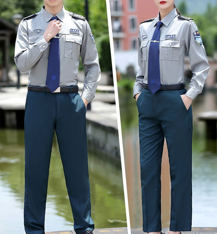保安服衬衣灰色长袖春季物业工装制服2011式棉质长衬衣全套加配件帝凯