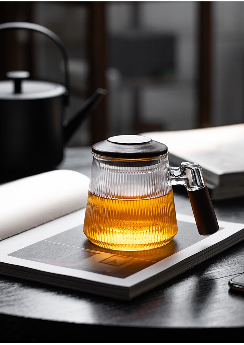 大容量泡茶杯水杯茶水分离玻璃杯男士高档茶道杯过滤办公logo定制星云