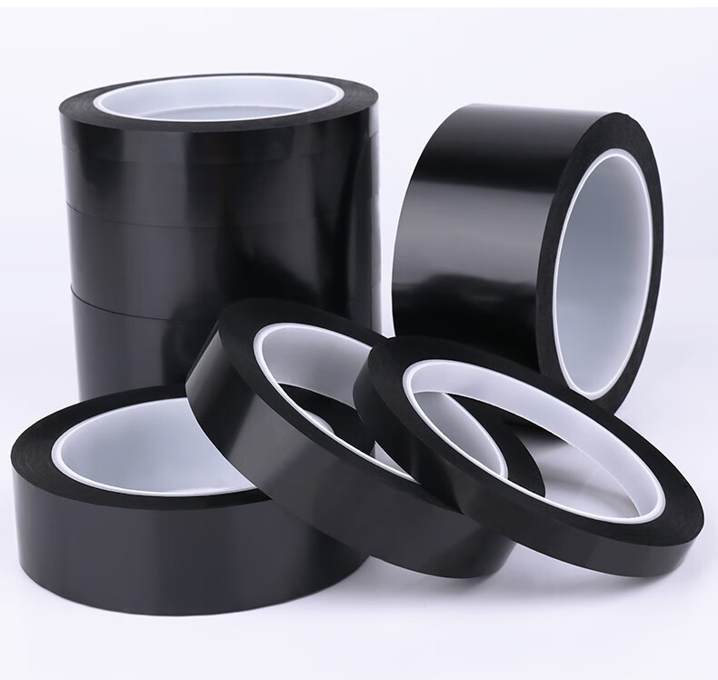 黑色菲林遮光胶带pet耐高温遮光防水胶带无痕单面胶led灯挡光胶布不