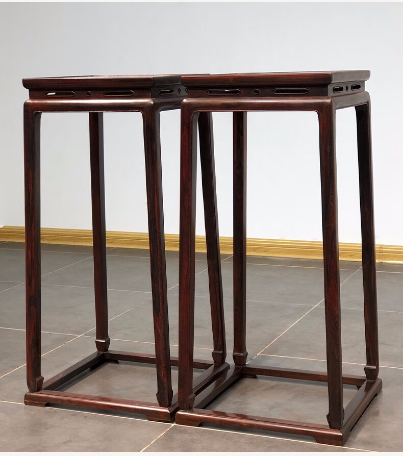 世书中式家具马蹄脚苏式花架室内落地实木花几新中式盆景架