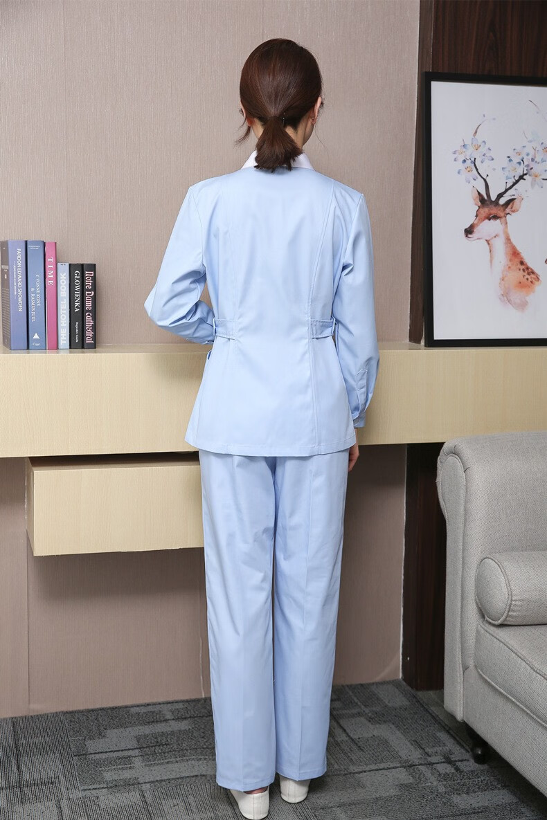 御芃护士服分体套装长袖春季美容服女牙科口腔工作服护理护工服大码