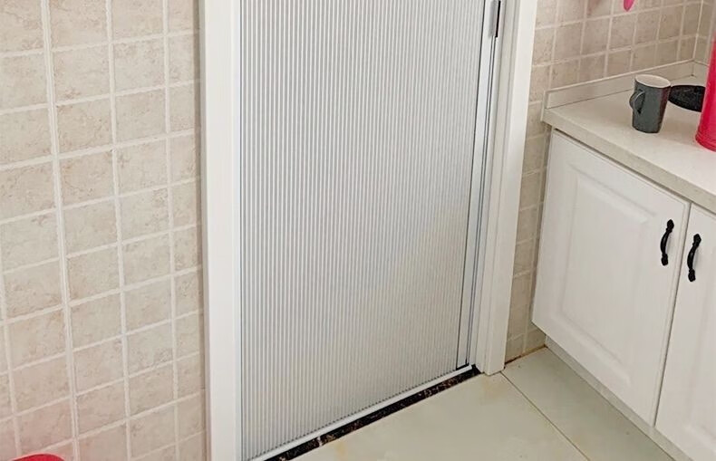 目送蜂巢推拉门定制铝合金免打孔隔断折叠门阳台隔热遮阳隐形门衣柜