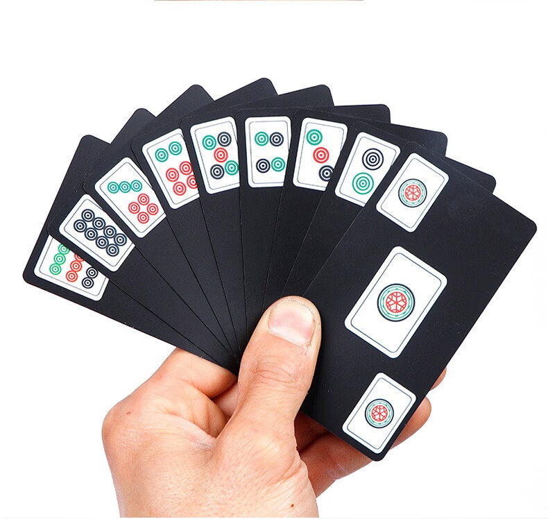 纸牌麻将扑克家用pvc防水扑克牌国潮风格加厚纸麻将便携麻将144张144