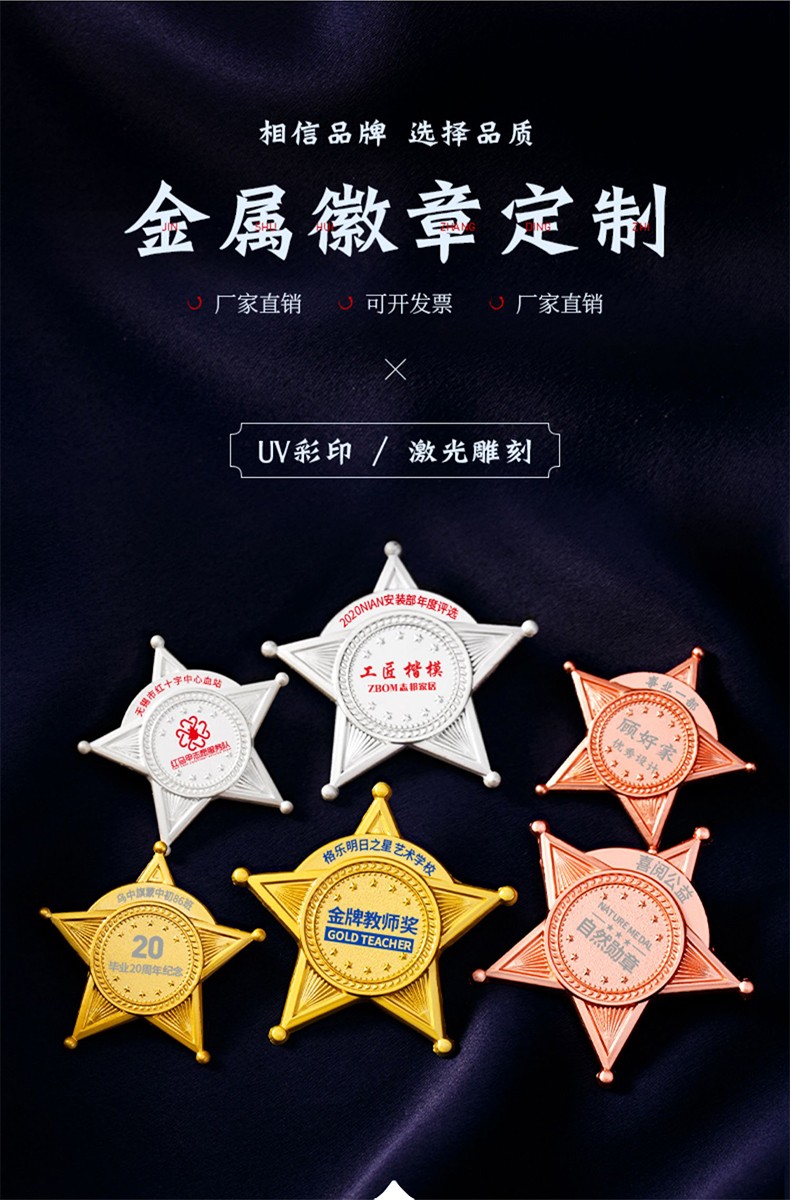 晨晨徽章定制金属胸章胸针优秀员工胸牌203徽章小号颜色请备注