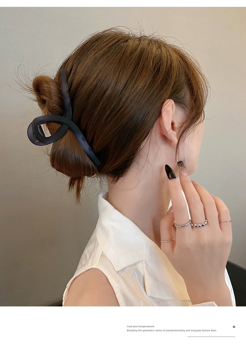 木丁丁磨砂抓夹2件套发夹后脑勺超大号抓夹复古简约发抓少女鲨鱼夹