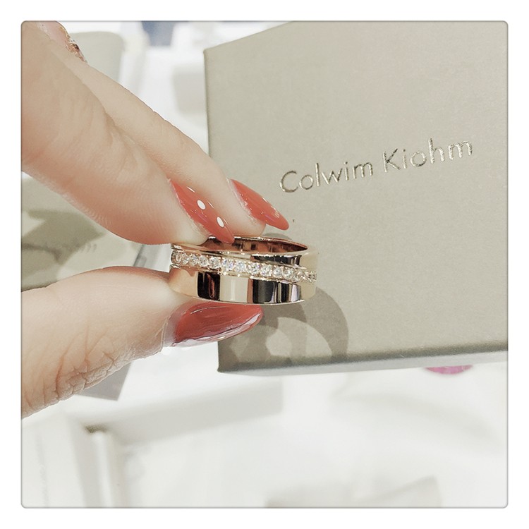 ck旗舰官方店小黑陶瓷戒指情侣对戒时尚饰品男士女士食指一对指环情人