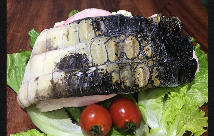 流连湾 (顺丰发货 保证新鲜)鳄鱼腿 带皮肉 活体现杀现发鳄鱼 人工
