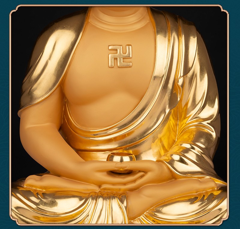 圆通佛具阿弥陀佛佛像台湾纯铜贴真金释迦牟尼佛像药师佛像摆件48厘米