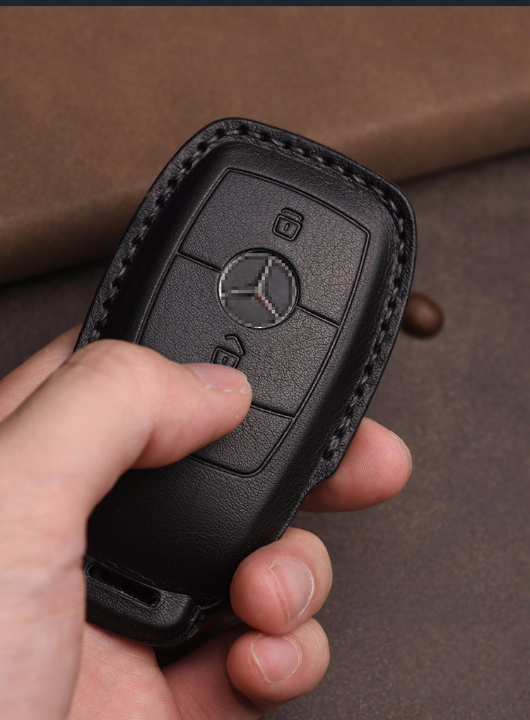 汽车钥匙套适用于奔驰e级e300lc260l车包钥匙包壳扣奔驰a款黑色热压