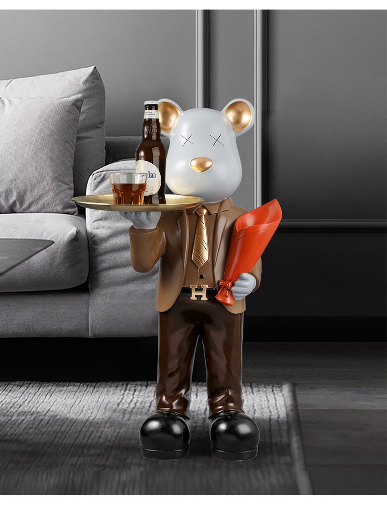 千悦暴力网红潮品客厅装饰熊摆件家居饰品玄关现代高端乔迁新居礼品