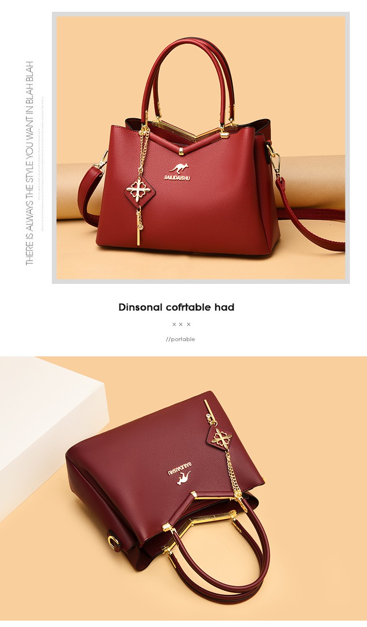 北狐高级感包包女真皮手提包2021新款质感轻奢牛皮大气大容量斜挎妈妈