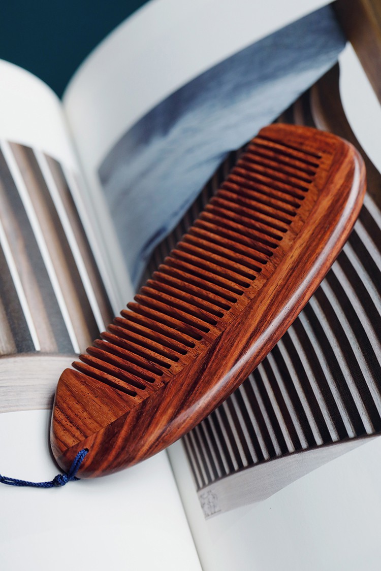 映源 海南黄花梨檀木梳子防静电按摩便携发梳红木刻字原木海黄定制
