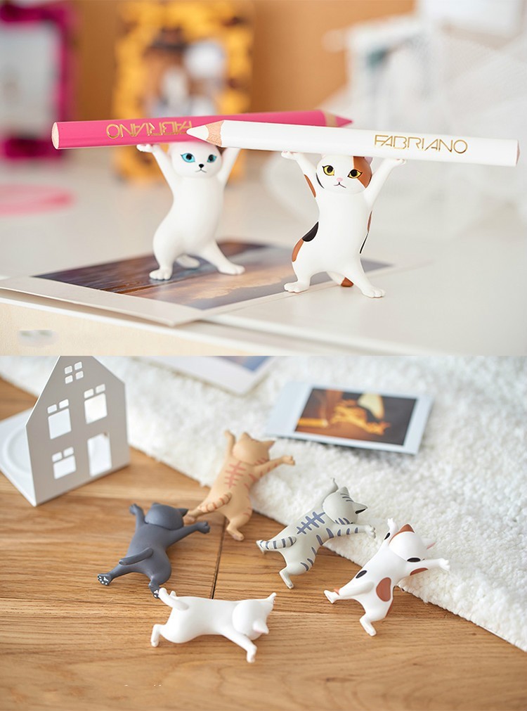 优迭尔猫咪笔架ins风小红书创意可爱笔托男女生学生文具办公室桌面