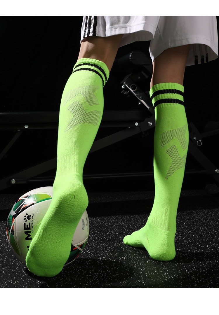 足球袜男女长筒袜成人儿童男童中筒薄毛巾底女防滑运动袜白色成人码