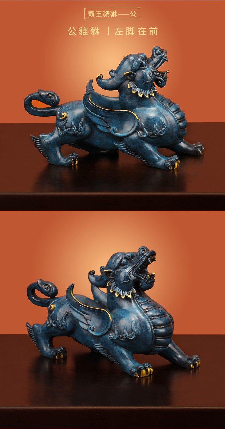 壁蝶洛芙招财聚财阵纯铜故宫缸聚宝盆摆件全铜貔貅一对客厅酒柜风水