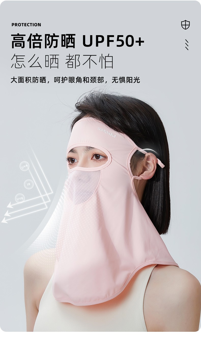 雾敦堡防晒面罩全脸女夏季冰丝透气防晒口罩薄款防晒面纱防紫外线遮脸