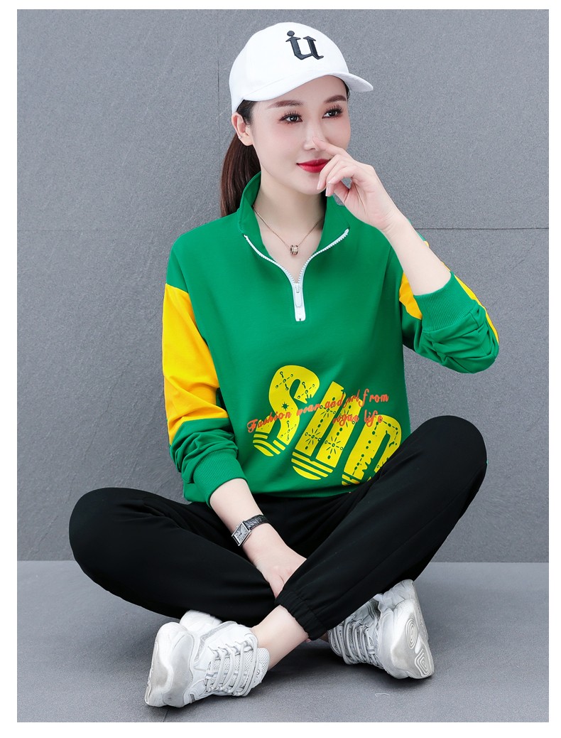 时尚卫衣女套装春秋薄款2022年新款女士休闲百搭宽松套头长袖裤子圆领