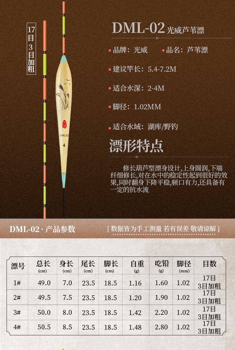 光威芦苇漂加粗醒目芦苇浮漂高灵敏轻口鲫鱼漂天然芦苇抗风浪鱼漂芦苇