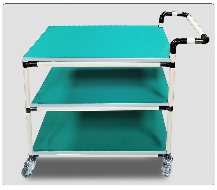 防静电周转车物料架手推车精益管推车车间移动工作台多层线棒工具车长