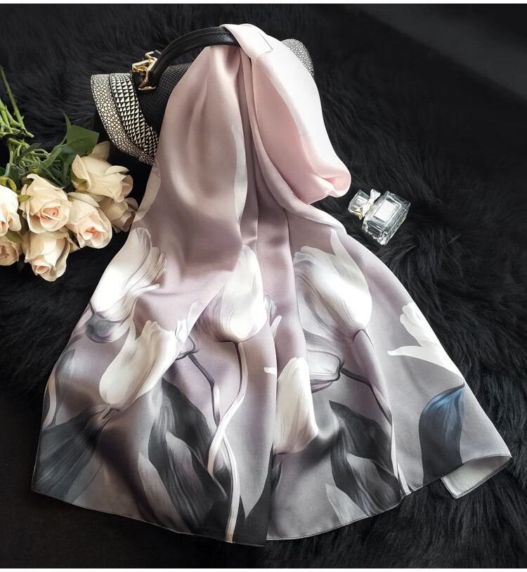 sirouaogo杭州丝绸高档真丝丝巾女秋冬季民族风桑蚕丝送礼妈妈丝绸