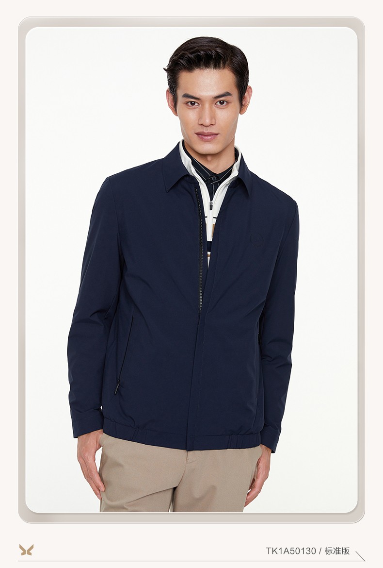 九牧王男装夹克男秋冬新款男士商务休闲干部装经典爸爸装防风茄客上衣