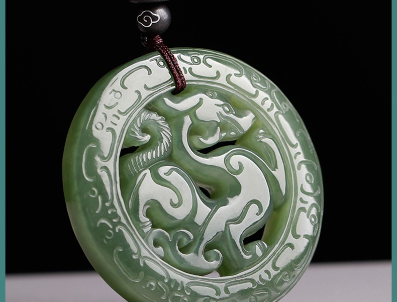 【礼遇季】宛玉魂和田玉龙玉佩镂空双面龙牌男青料生肖龙玉项链女玉石