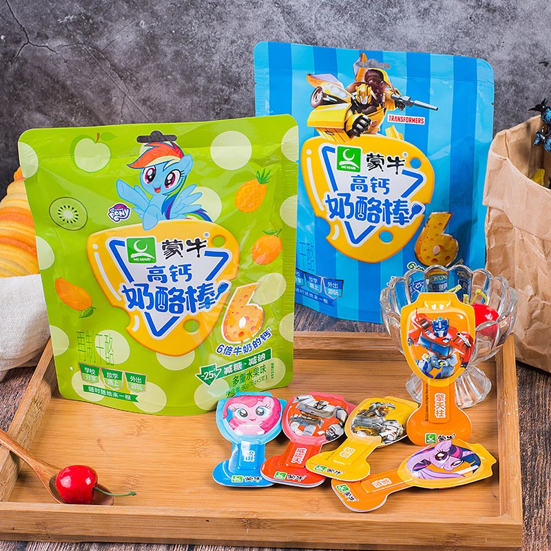 蒙牛儿童奶酪棒90g袋5支装营养休闲零食2口味各1袋共10支