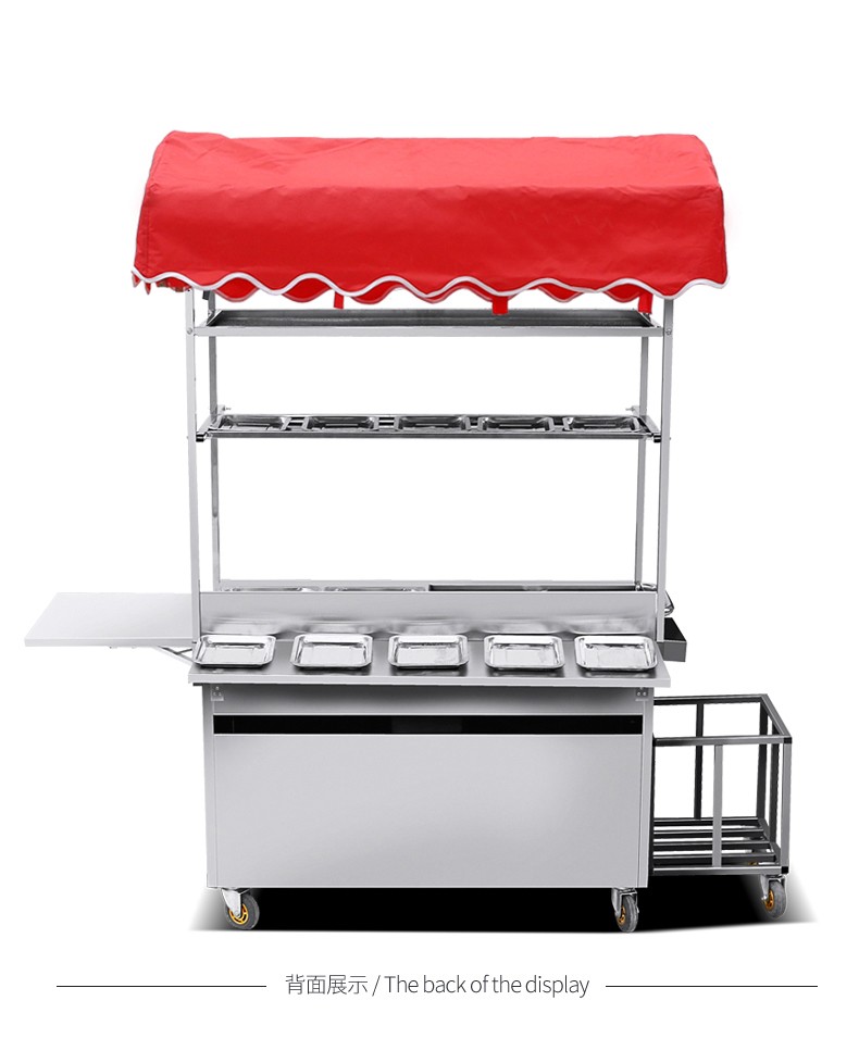商用多功能小吃车手抓饼小推车流动摆摊车油炸铁板烧扒炉夜市烧烤车煤